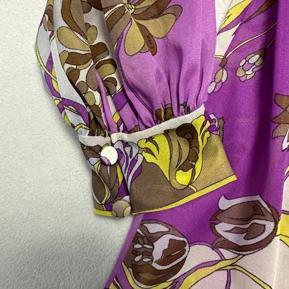 Emilio Pucci Formfit Rogers Vtg 60s Slip & Robe Set Size S/M Mod Print Sheer - Picture 15 of 16